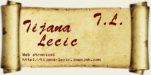 Tijana Lečić vizit kartica